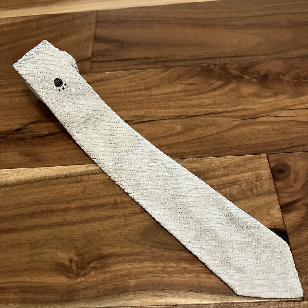 VTG Smoothie Button Down Necktie Skinny 1960s Textured Crest Madmen Unique White